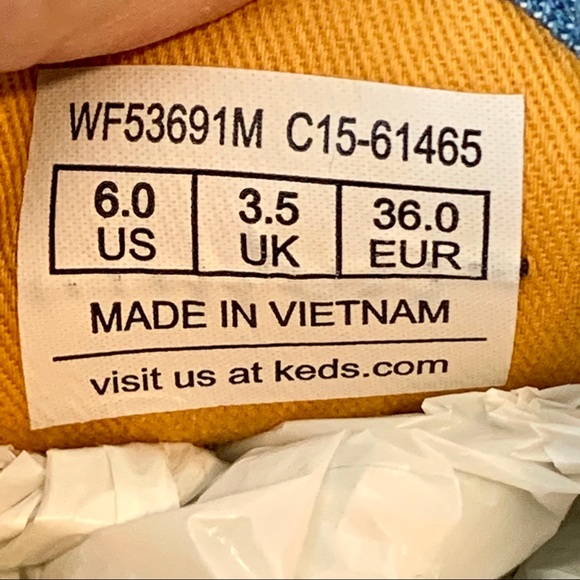 KEDS Blue Denim Floral Lace Up Sneakers—SZ. 6 - Picture 11 of 11